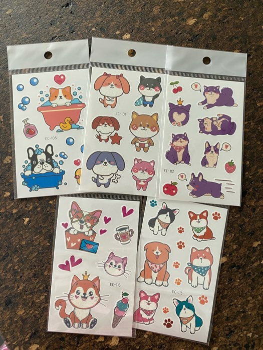 Фотография покупателя товара Татуировка на тело цветная "Пёсики корги" МИКС 12х7,5 см - Фото 1