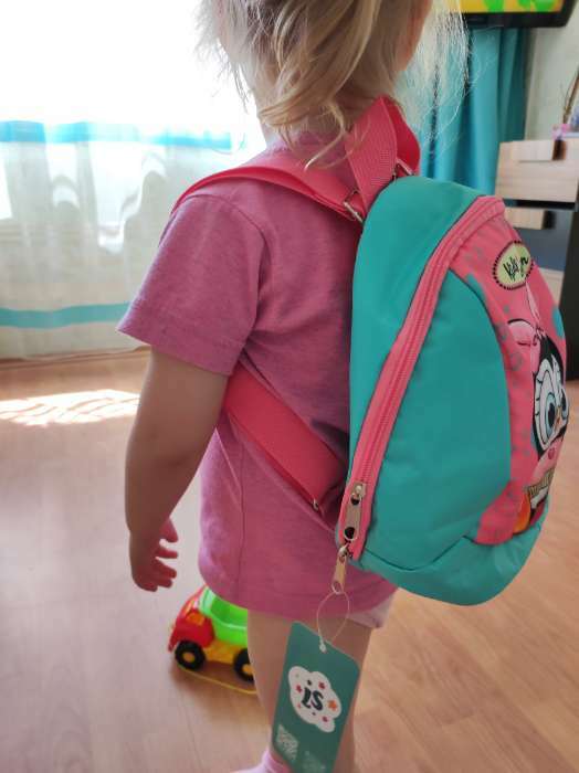 Фотография покупателя товара Рюкзак детский на молнии, цвет бирюзовый/розовый - Фото 3