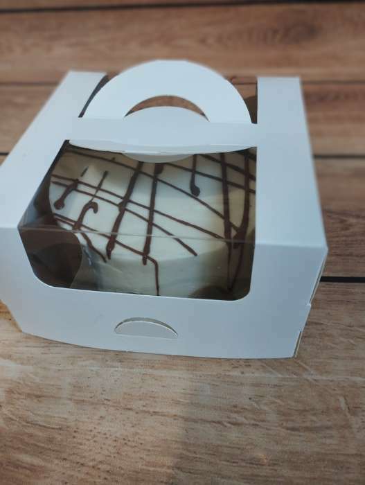 Фотография покупателя товара Коробка под бенто-торт с окном, белая, 14 х 14 х 8 см - Фото 11