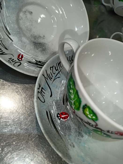 Фотография покупателя товара Чайная пара фарфоровая «Янтарь», 200 мл, чашка d=8,8 см, блюдце d=14 см