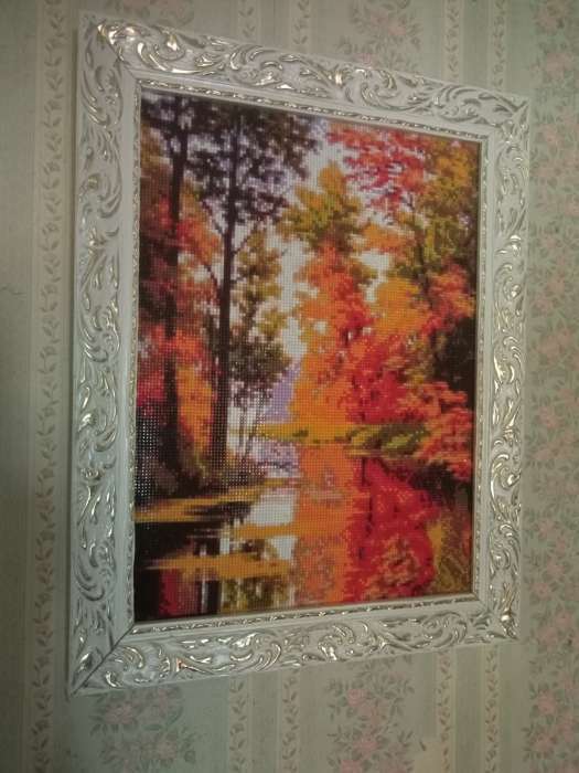 Фотография покупателя товара Рама для картин (зеркал) 30 х 40 х 4 см, дерево "Версаль", бело-золотая