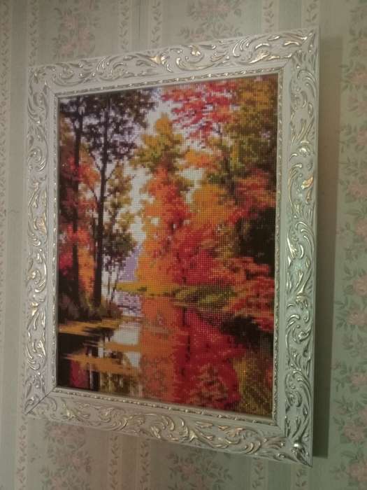Фотография покупателя товара Рама для картин (зеркал) 30 х 40 х 4 см, дерево "Версаль", бело-золотая - Фото 1