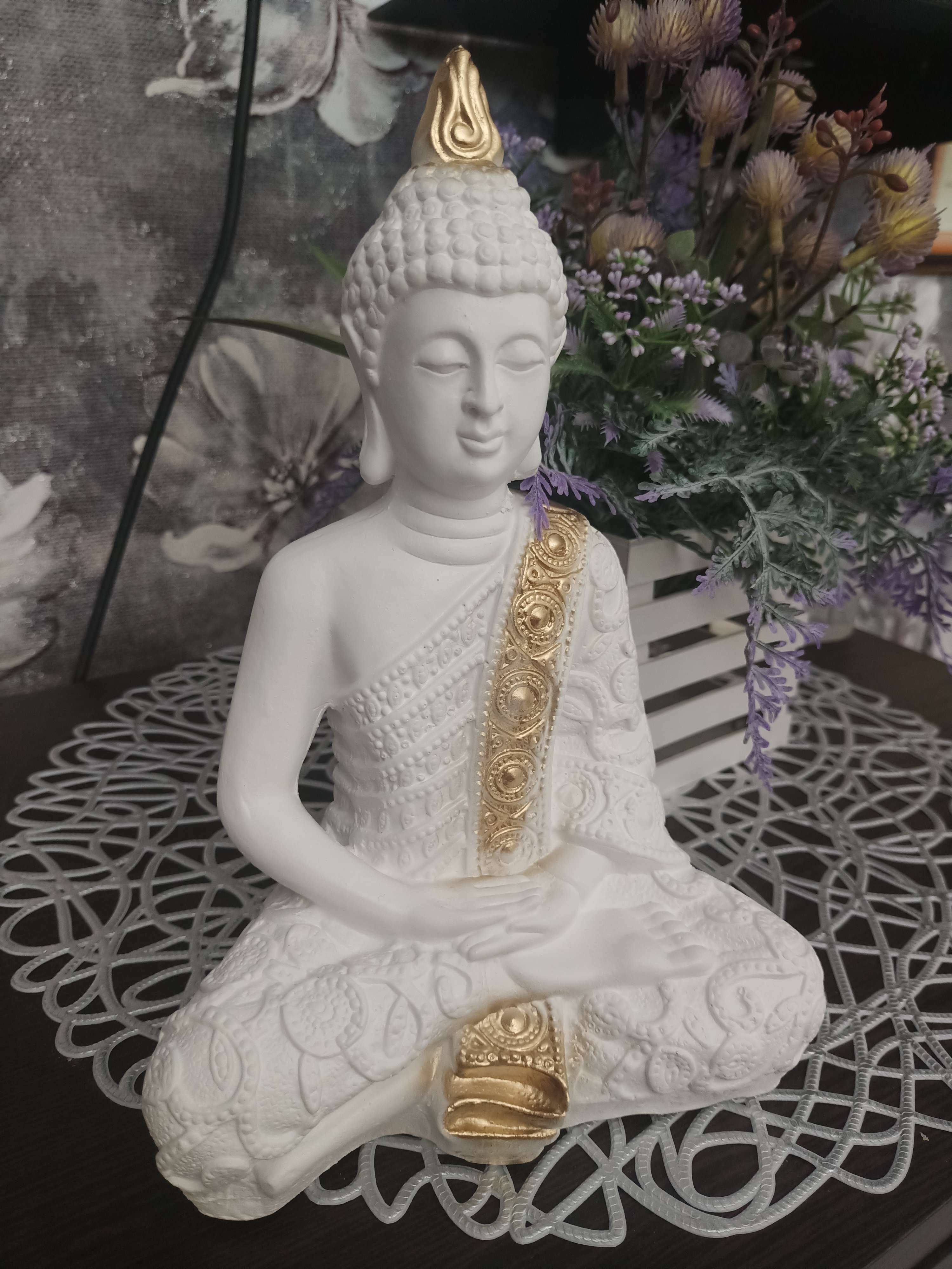 Фотография покупателя товара Фигура "Будда малый" бронза 24х16х10см - Фото 3