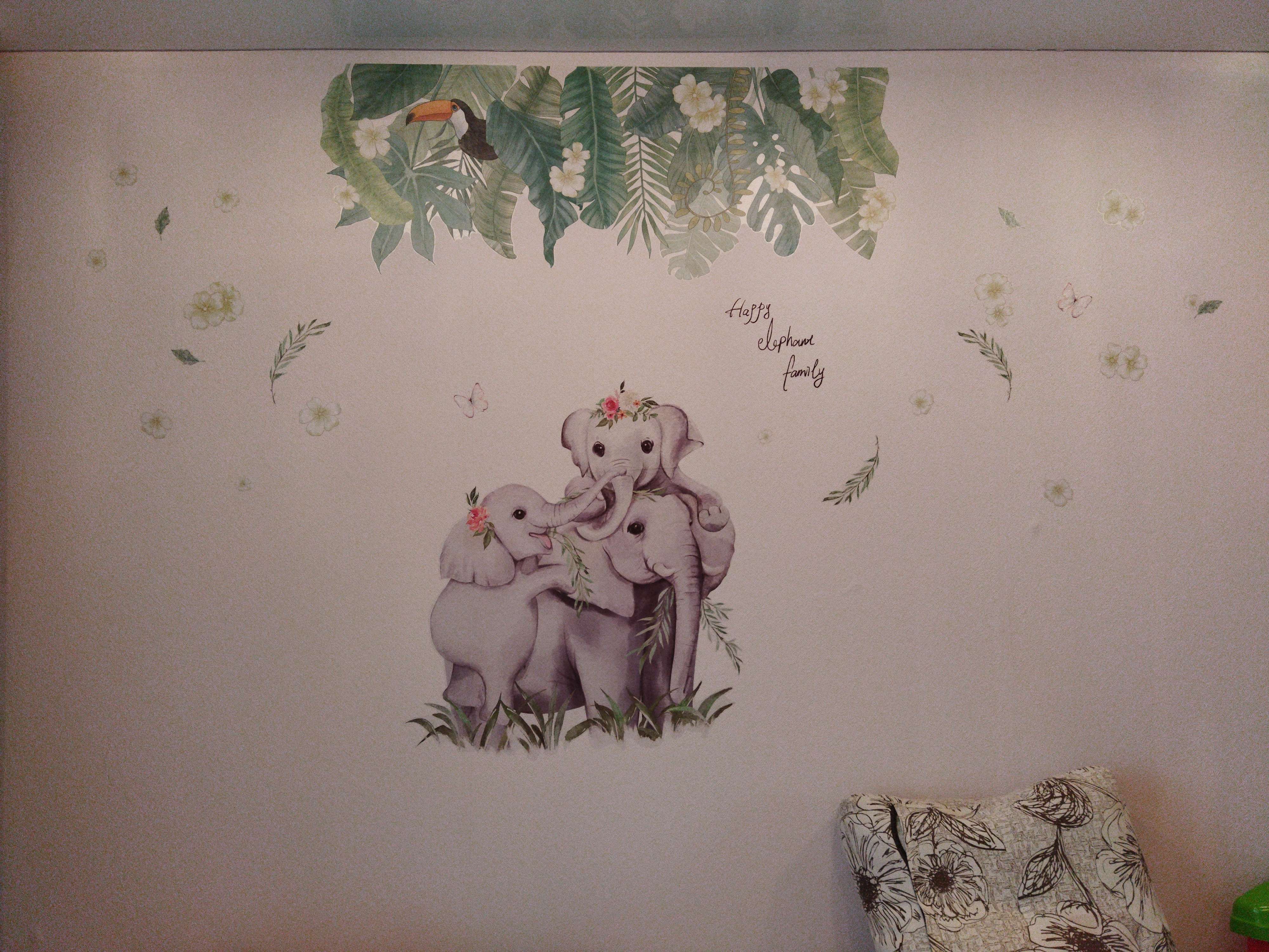 Фотография покупателя товара Наклейка интерьерная цветная «Тукан в пальмовых листьях», 60×90 см - Фото 1