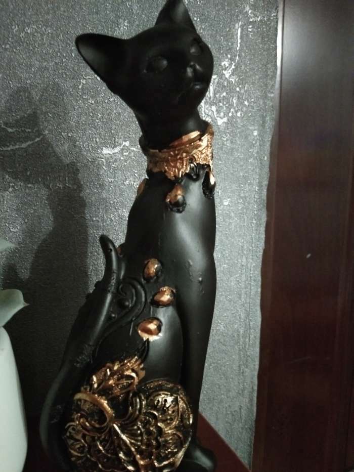 Фотография покупателя товара Фигура "Кошка" черная, 20х8см - Фото 2
