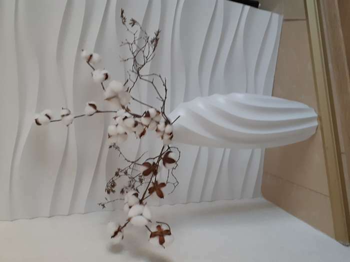 Фотография покупателя товара Ваза керамика напольная "Волны" 7х58 см, белый - Фото 1
