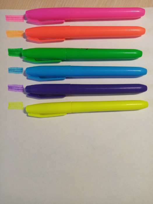 Фотография покупателя товара Набор маркеров-текстовыделителей, 6 цветов, наконечники скошенные, 4 мм - Фото 5