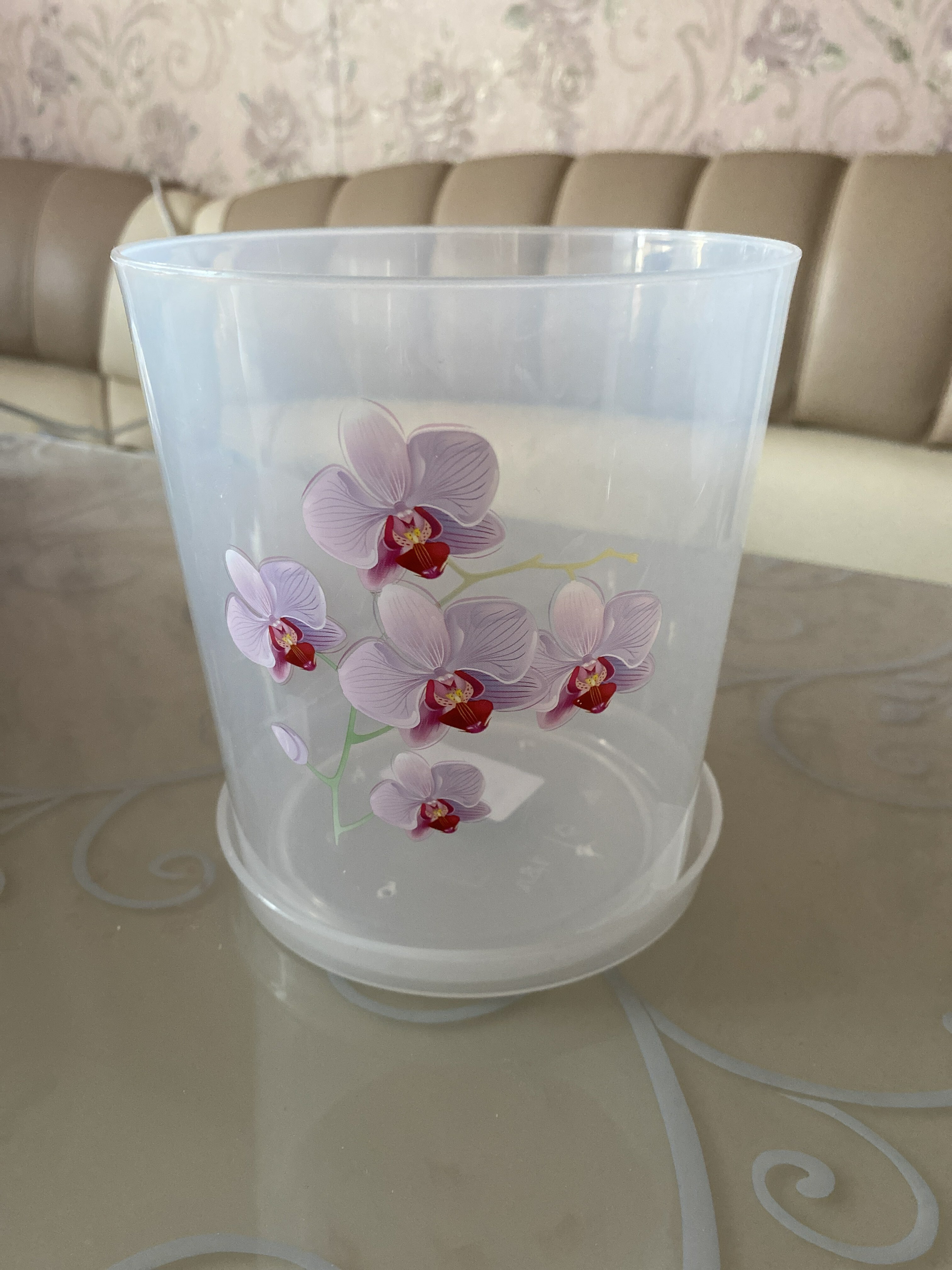 Фотография покупателя товара Горшок для орхидей с поддоном, 1,8 л, цвет МИКС - Фото 1