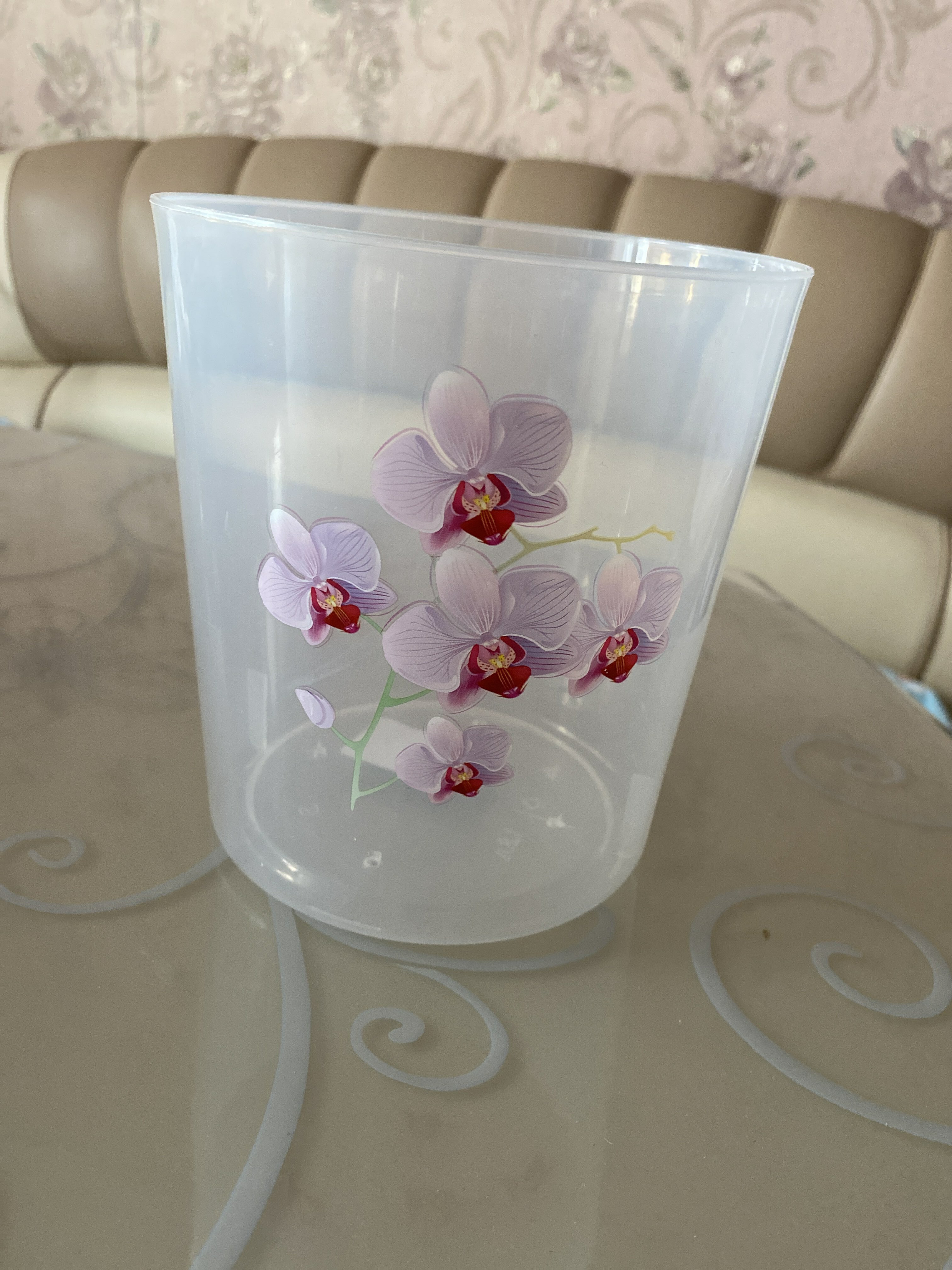 Фотография покупателя товара Горшок для орхидей с поддоном, 1,8 л, цвет МИКС