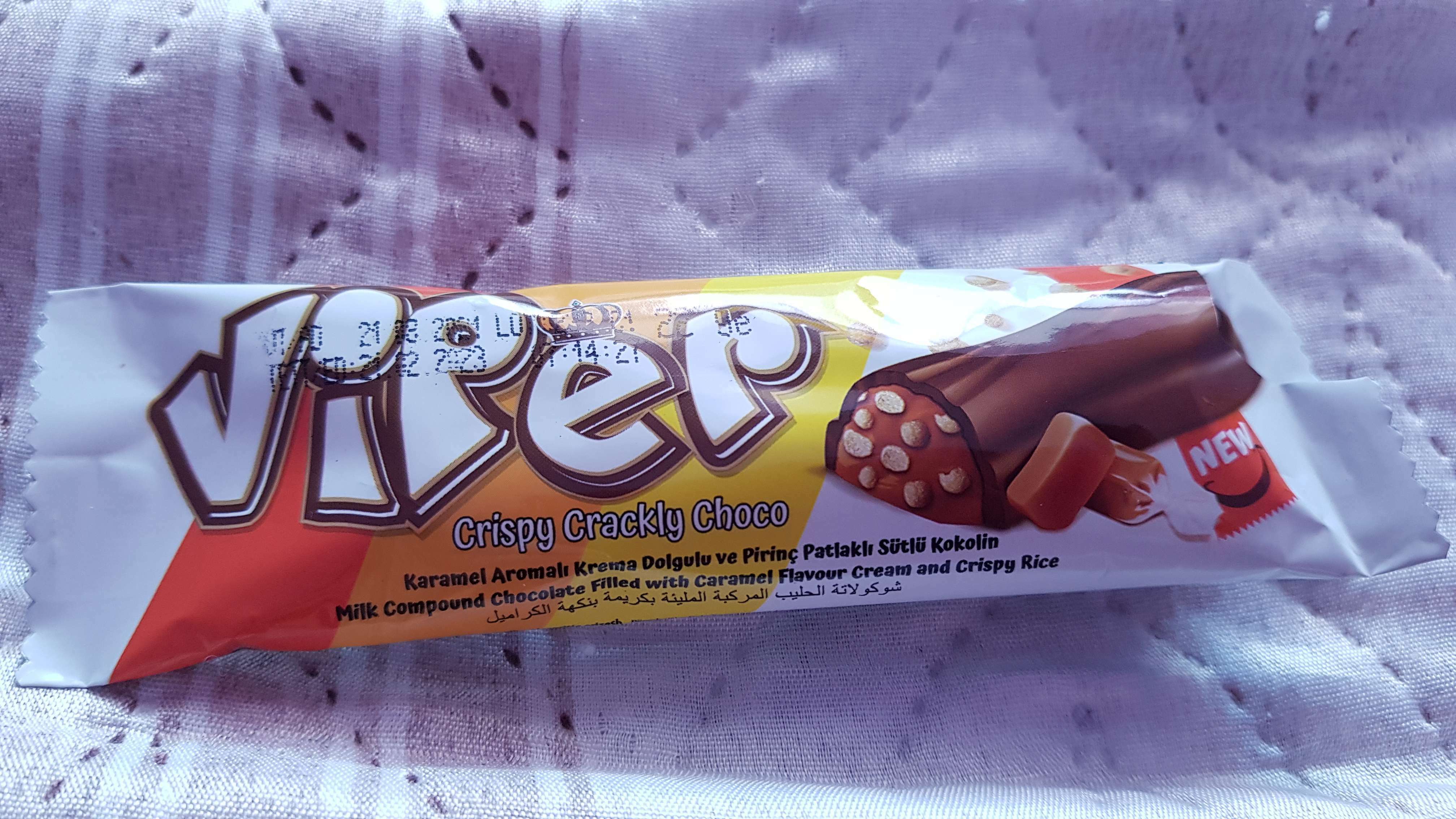 Фотография покупателя товара Молочный шоколад Viper с начинкой  сливок со вкусом карамели и слоеного риса 22г - Фото 1