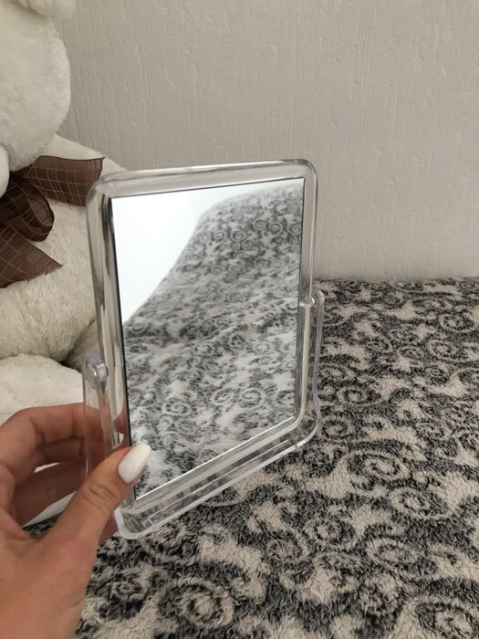 Фотография покупателя товара Зеркало настольное, двустороннее, зеркальная поверхность 12 × 15 см, цвет прозрачный - Фото 1