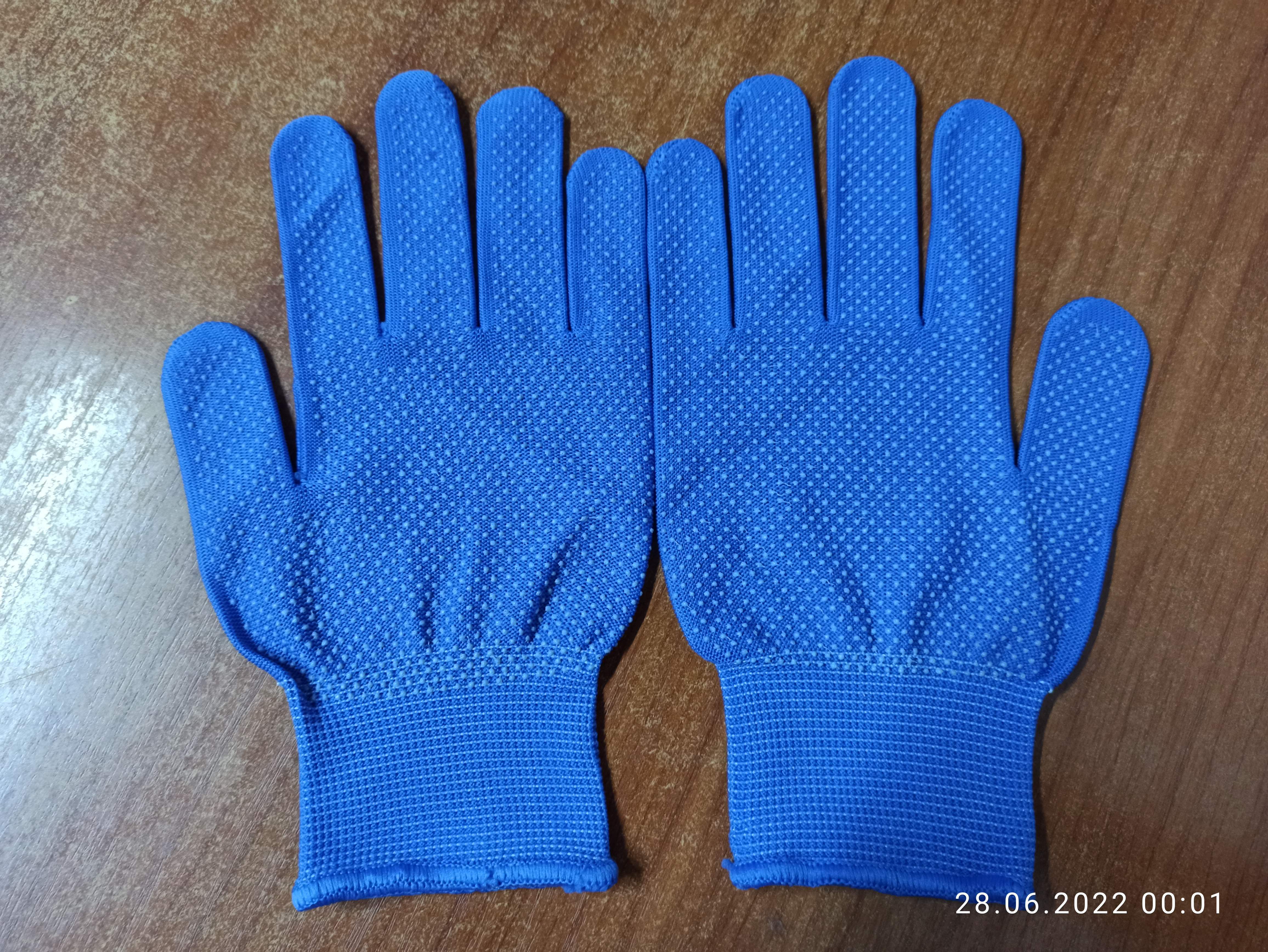 Фотография покупателя товара Перчатки рабочие, х/б, с нейлоновой нитью, с ПВХ точками, размер 8, синие, Greengo - Фото 6