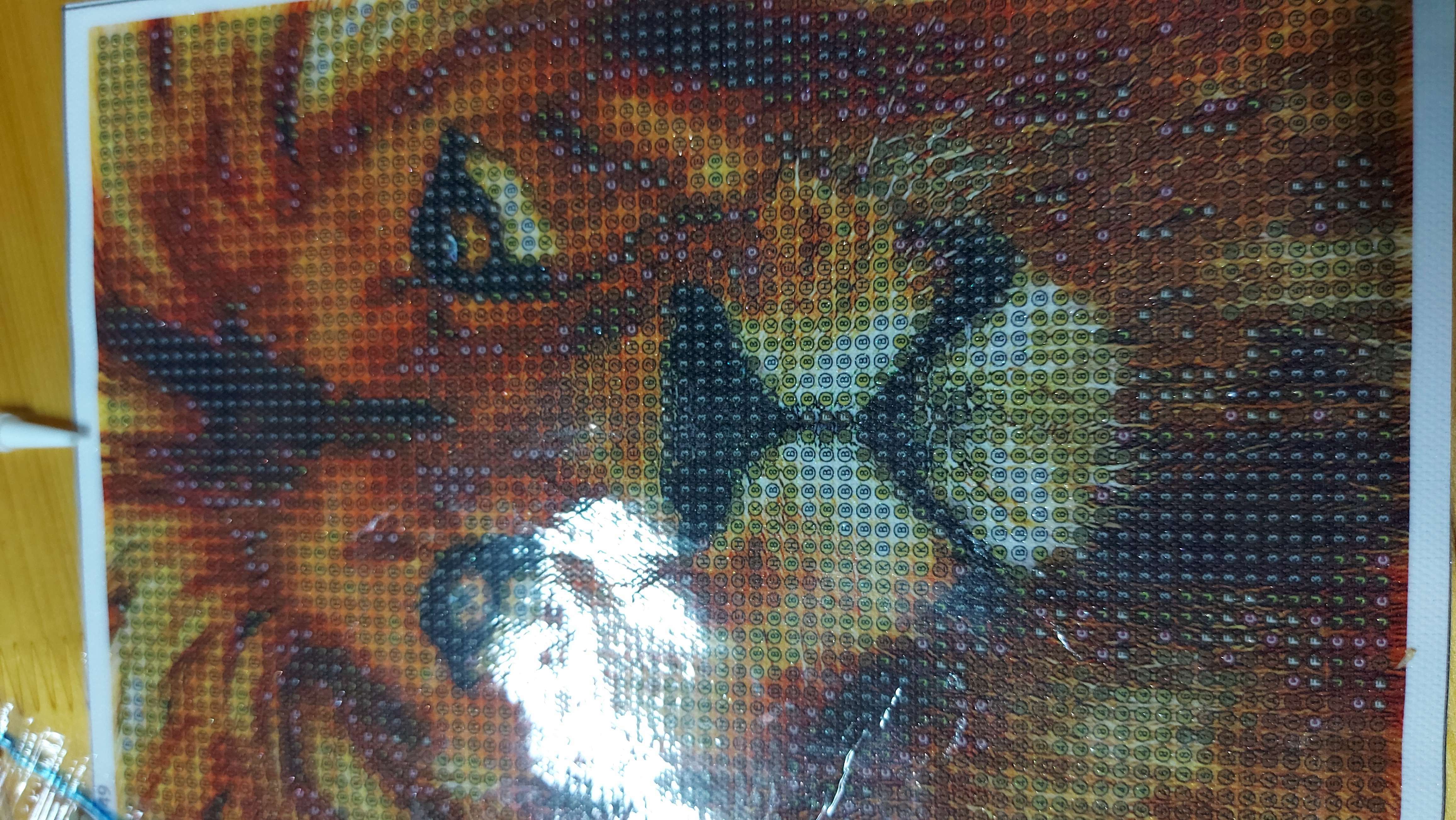 Фотография покупателя товара Алмазная мозаика с полным заполнением на холсте «Лев», 15 х 21 см