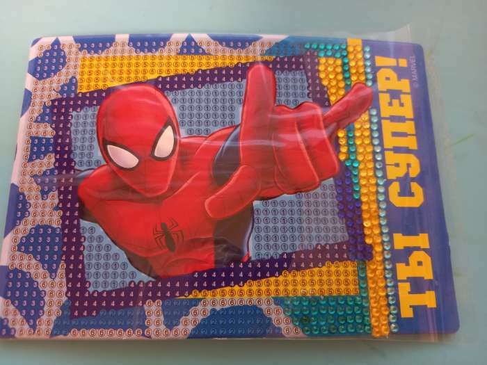 Фотография покупателя товара Алмазная вышивка для детей, 16 х 10,5 х 2 см "Ты супер!", Человек-паук - Фото 2