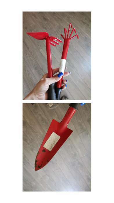 Фотография покупателя товара Мотыжка комбинированная, длина 31 см, 3 зубца, резиновая ручка