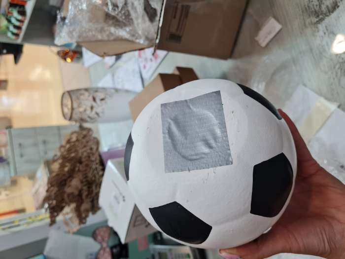 Фотография покупателя товара Копилка "Мяч" белый, 15х15х15см