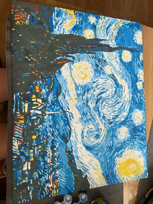 Фотография покупателя товара Картина по номерам на холсте с подрамником «Звёздная ночь» Винсент ван Гог, 40 х 50 см - Фото 13