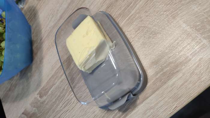 Фотография покупателя товара Маслёнка «Летиция», 16,5×10 см, цвет пыльно-серый - Фото 2