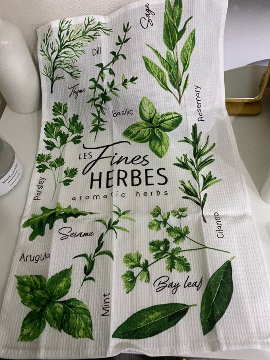 Фотография покупателя товара Набор кухонных полотенец Доляна Fines herbes, 35×60 см-2 шт., 100% хлопок - Фото 2