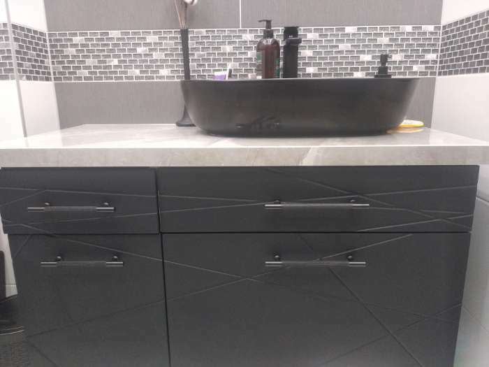 Фотография покупателя товара Ручка-рейлинг CAPPIO PIMPLY, d=12 мм, м/о 160 мм, цвет чёрный - Фото 8