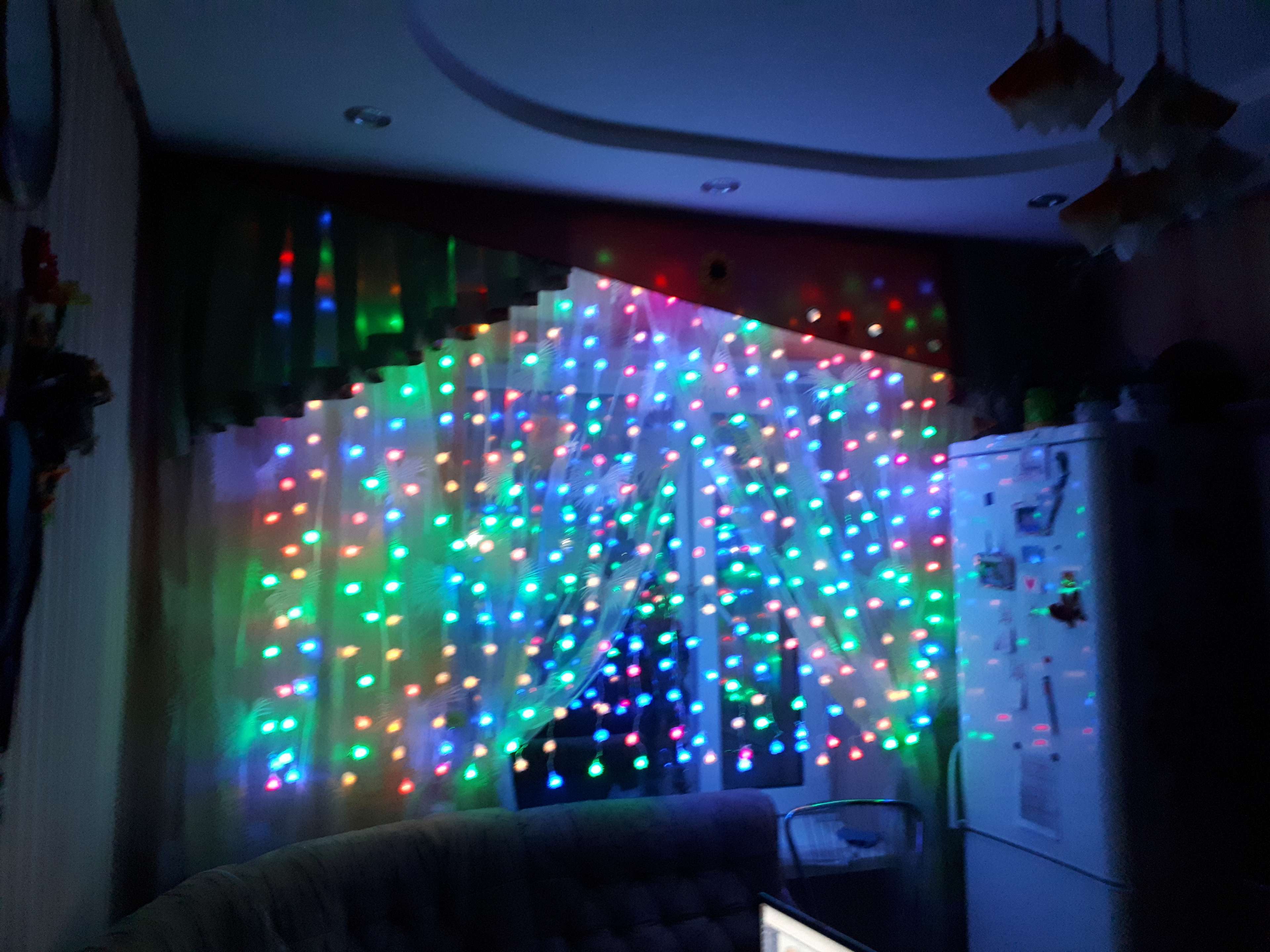 Фотография покупателя товара Гирлянда «Занавес» 2 × 1.5 м с насадками «Шарики», IP20, прозрачная нить, 360 LED, свечение синее, 8 режимов, 220 В - Фото 24
