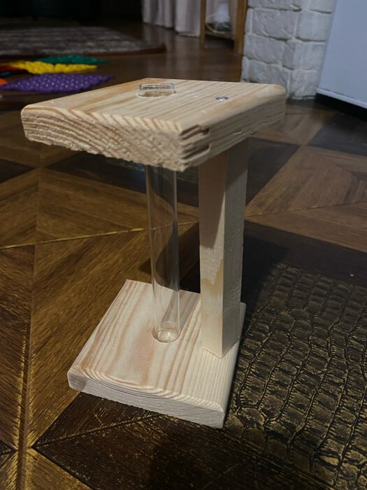 Фотография покупателя товара Кашпо деревянное 9×9×16,5 см с 1 колбой "Квадрат", натуральный Дарим Красиво - Фото 6