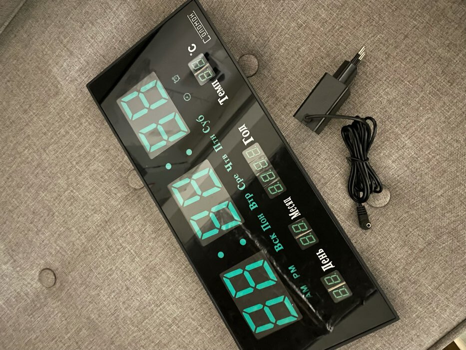 Фотография покупателя товара Часы электронные настенные, с будильником, 15 х 36 см - Фото 4