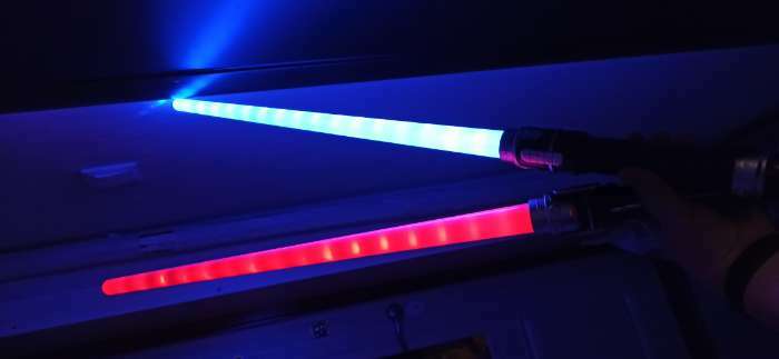 Фотография покупателя товара Двойной световой меч «Сила джедая», работает от батареек - Фото 3