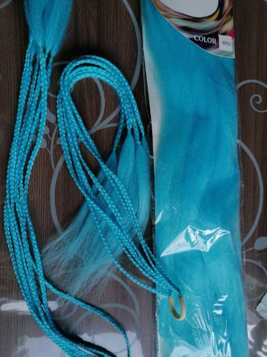 Фотография покупателя товара ZUMBA Канекалон однотонный, гофрированный, 60 см, 100 гр, цвет ярко-голубой(#AY31) - Фото 22