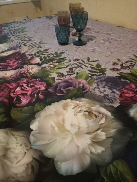 Фотография покупателя товара Скатерть "Этель" Цветочный этюд 110х150 см, 100% хлопок, саржа 190 гр/м2 - Фото 2