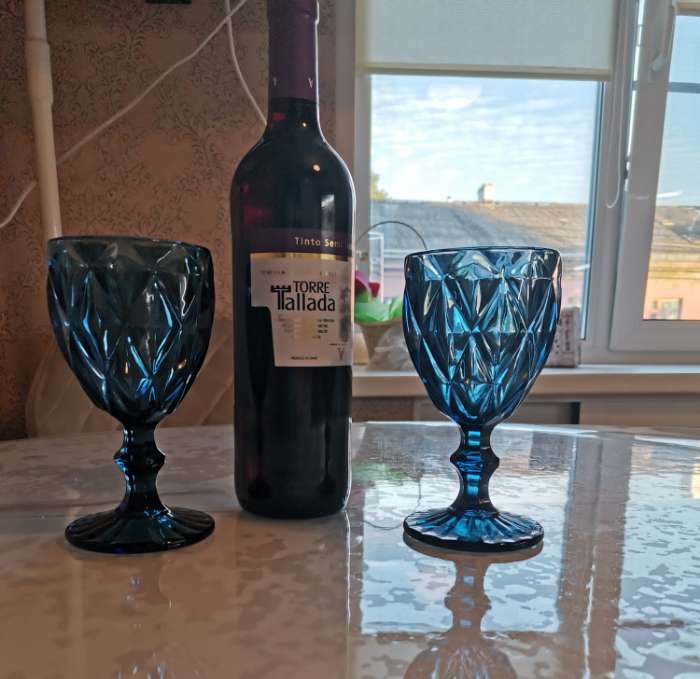 Фотография покупателя товара Набор бокалов из стекла Magistro «Круиз», 250 мл, 8×15,3 см, 6 шт, цвет синий