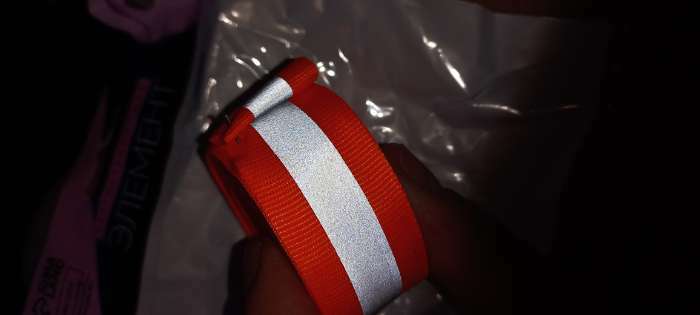 Фотография покупателя товара Светоотражающая лента-стропа, 25 мм, 5 ± 1 м, цвет оранжевый - Фото 3