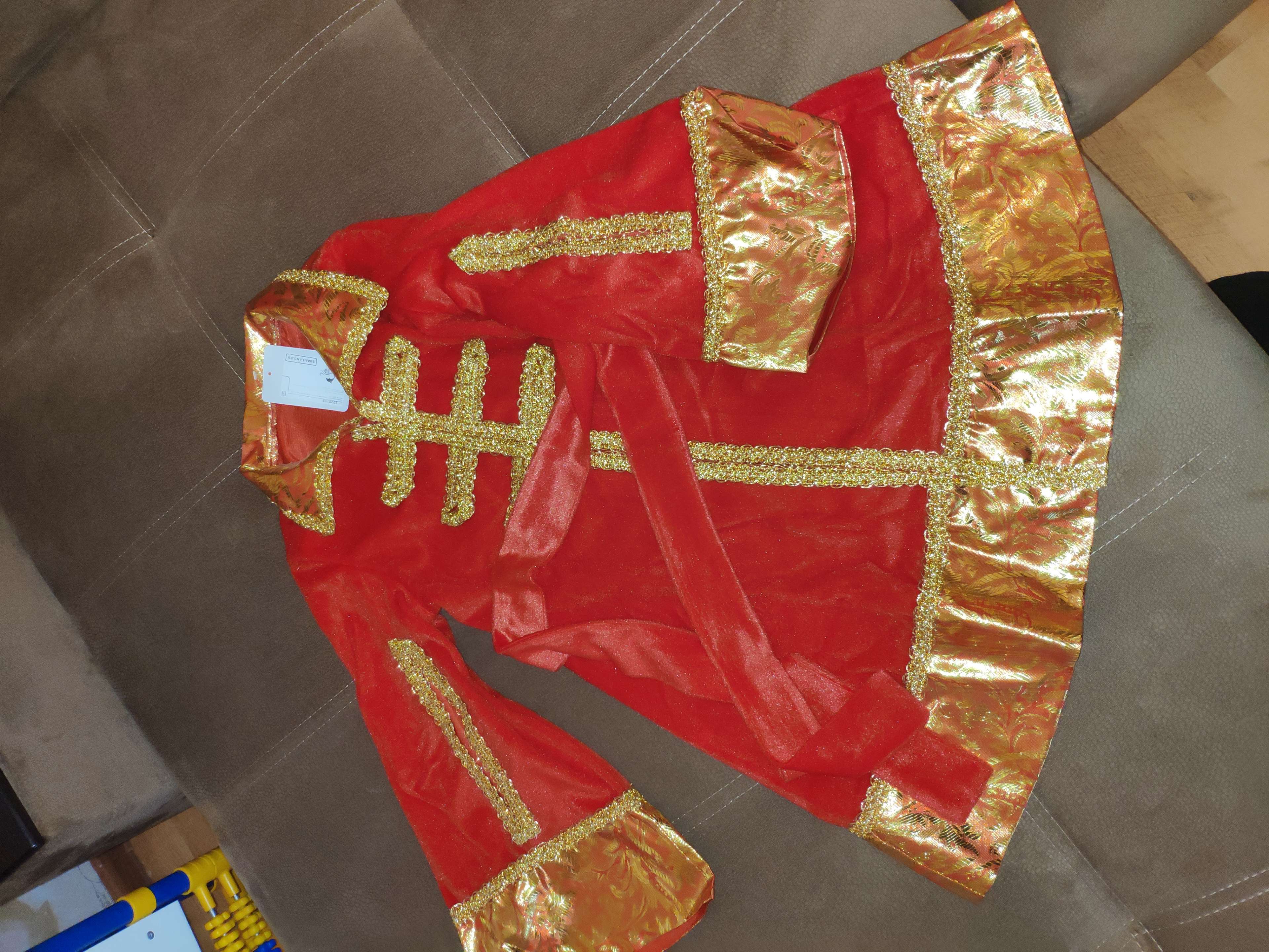 Фотография покупателя товара Детский карнавальный костюм "Царевич", плюш, парча, шапка, кафтан, р-р 28, рост 98-110 см - Фото 1