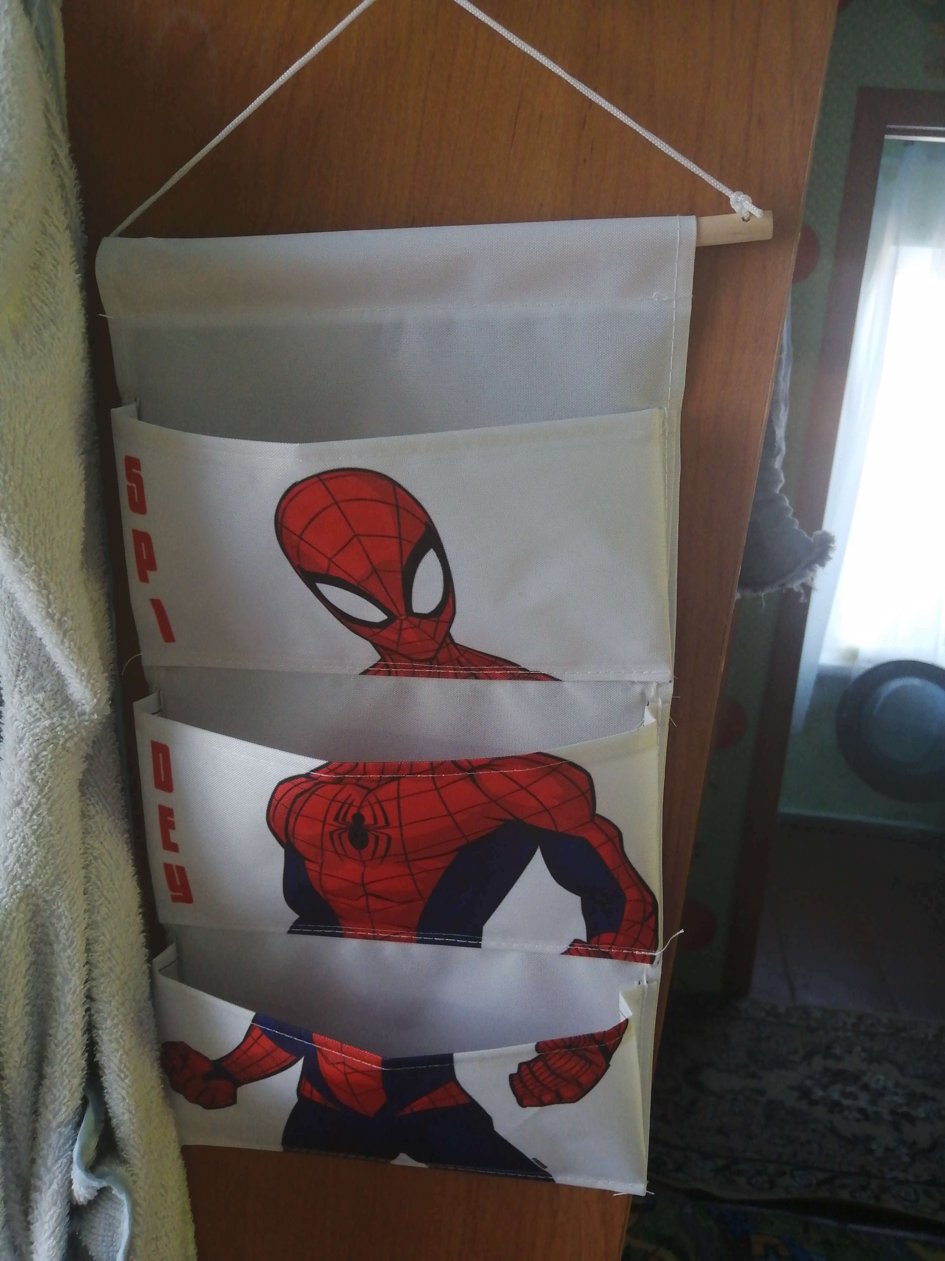 Фотография покупателя товара Кармашки на стену 18х45 см, Человек-паук - Фото 1