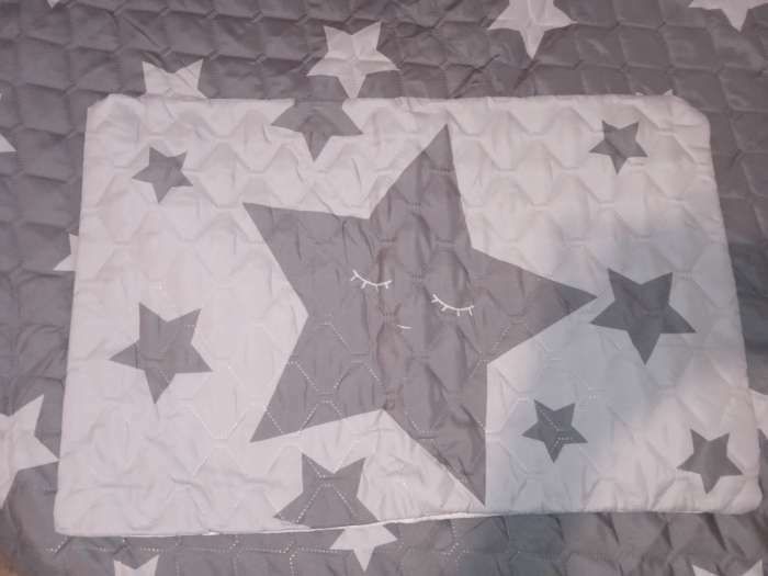 Фотография покупателя товара Покрывало детское и наволочка Этель 1,5 сп "Grey stars", 145х210 см, 40х60 см, микрофибра