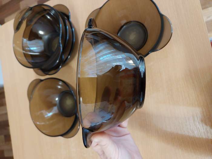 Фотография покупателя товара Бульонница стеклянная «Дымчатая», 560 мл, цвет коричневый