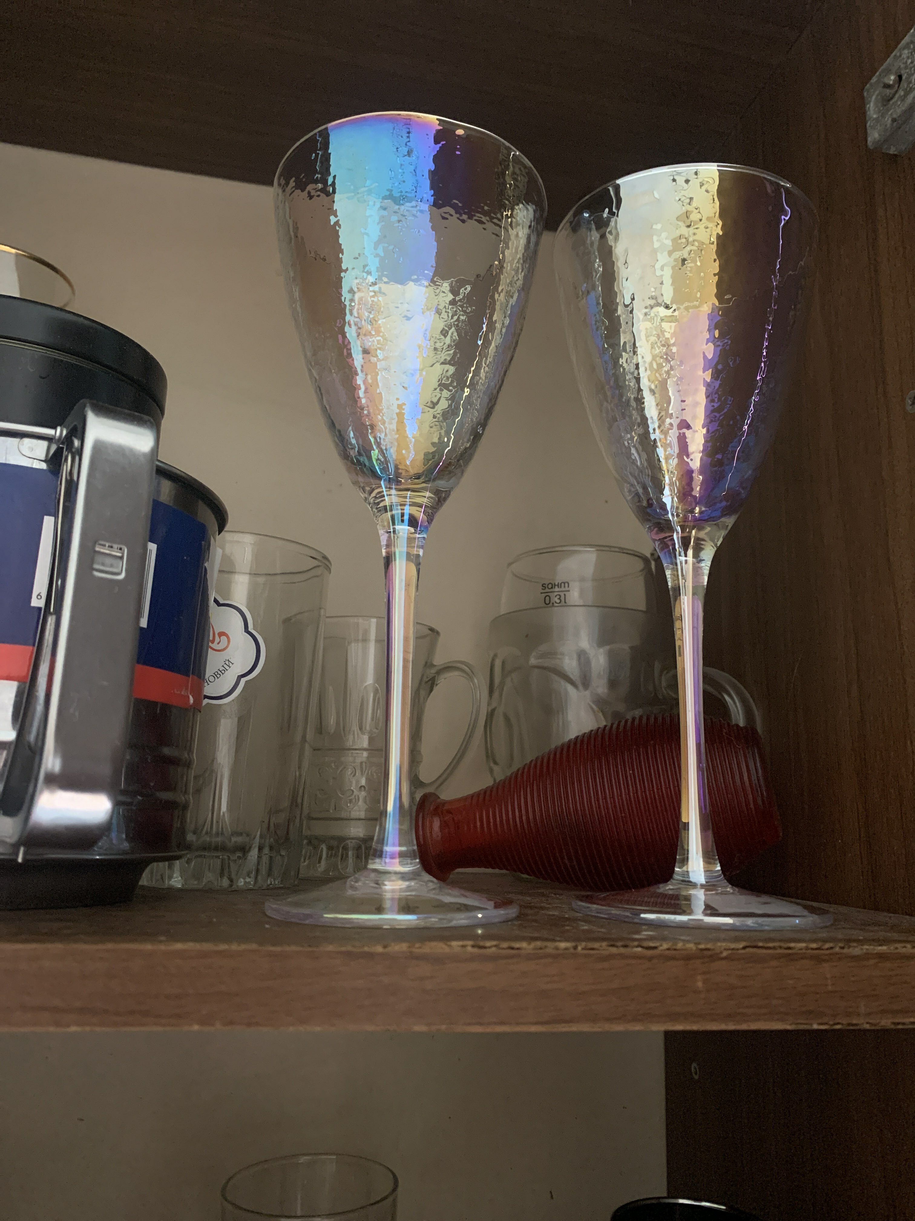 Фотография покупателя товара Бокал стеклянный для вина Magistro «Жемчуг», 400 мл, цвет перламутровый - Фото 5