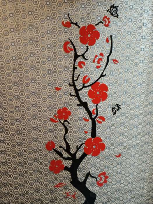 Фотография покупателя товара Наклейки интерьерные "Сакура", декор на стену, панно 150 х 45 см - Фото 9