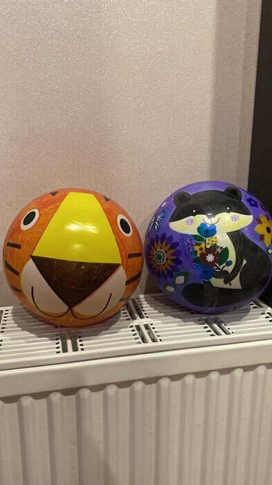 Фотография покупателя товара Мяч детский «Тигренок», d=22 см, 50 г, цвет оранжевый - Фото 1