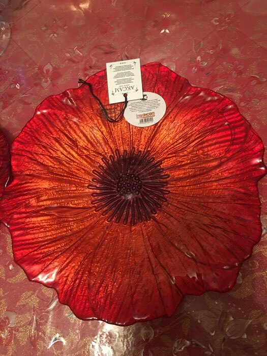 Фотография покупателя товара Тарелка «Маки», d=21 см, цвет красный - Фото 3
