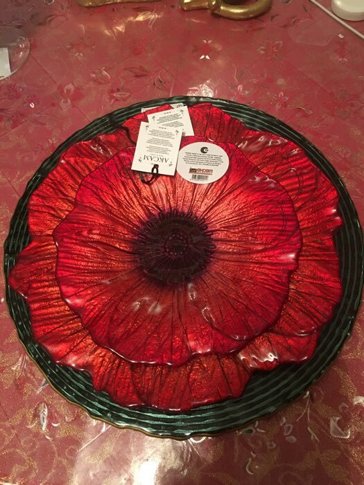 Фотография покупателя товара Тарелка «Маки», d=21 см, цвет красный - Фото 2