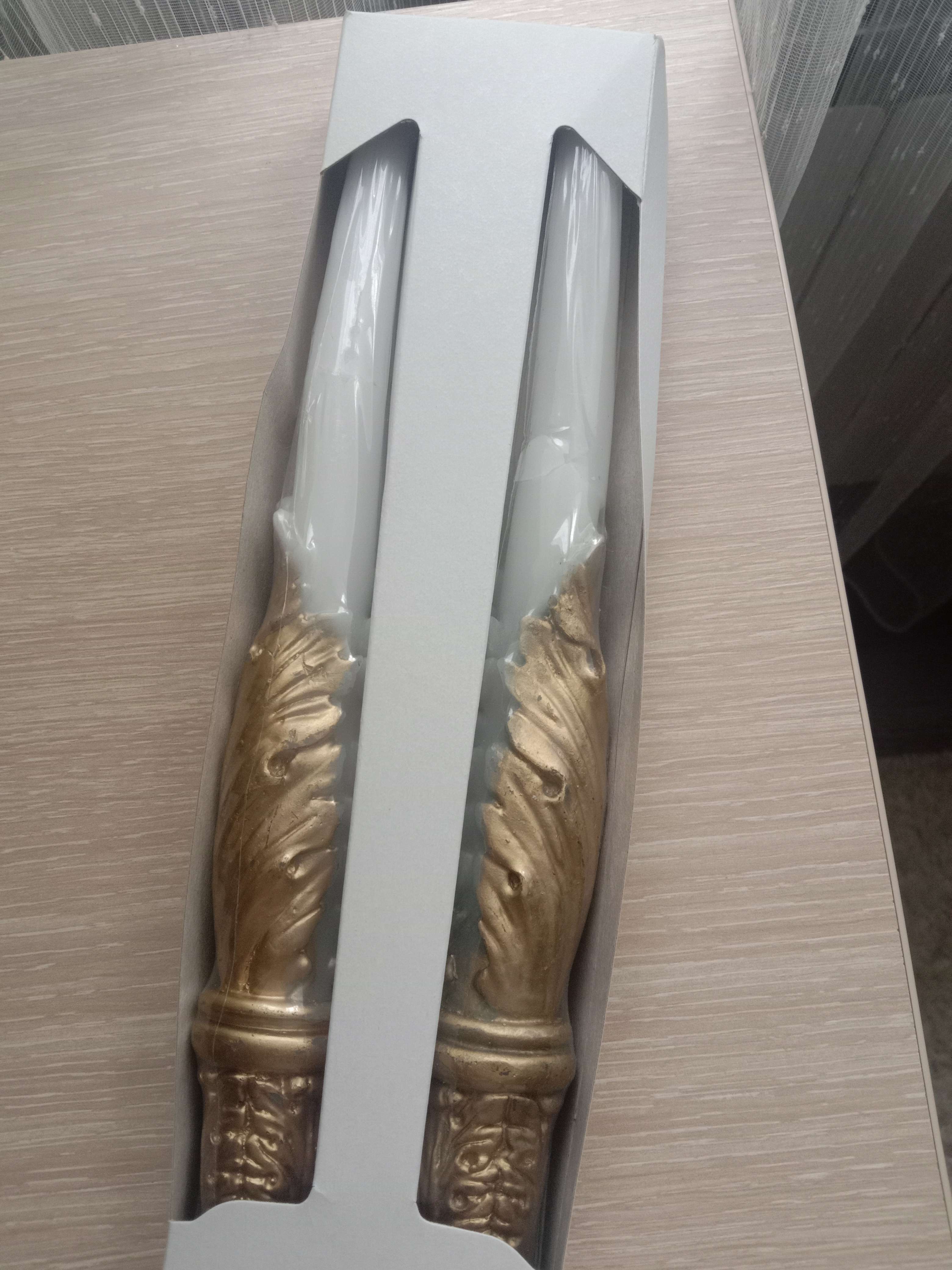 Фотография покупателя товара Набор свечей свадебных "Два ангела", 27,5х3 см, бело-золотой, родительские
