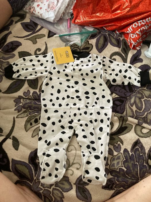 Фотография покупателя товара Комбинезон детский «Далматинец», цвет белый, рост 62 см - Фото 4