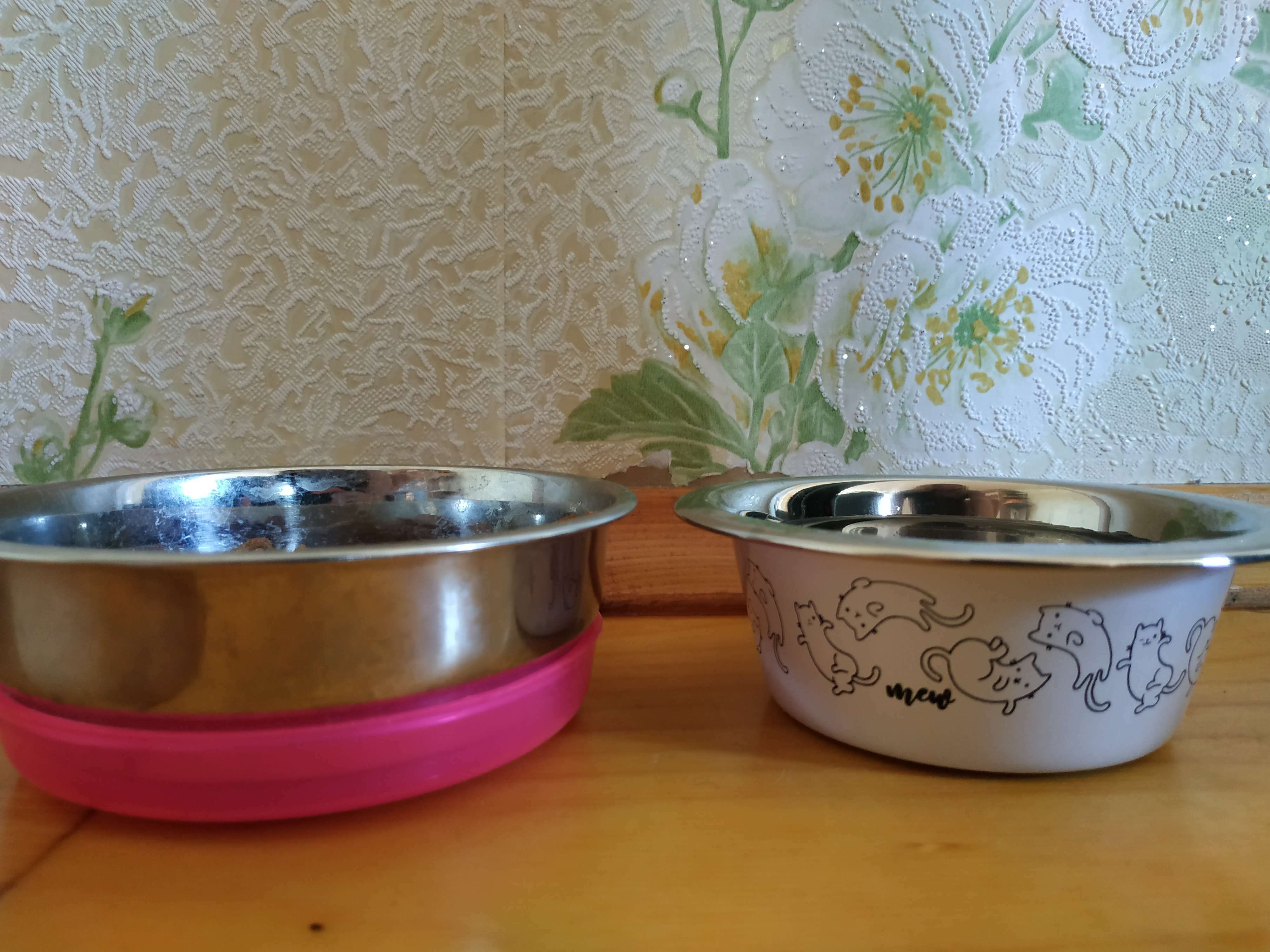 Фотография покупателя товара Миска для кошек и собак из нержавеющей стали «Вкусно», 240 мл, 11 х 4 см - Фото 2