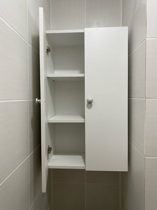 Фотография покупателя товара Шкаф навесной для ванной комнаты, две полки,   48 х 24 х 80 см - Фото 5