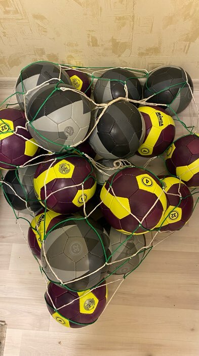 Фотография покупателя товара Мяч футзальный MINSA, PU, ручная сшивка, 32 панели, размер 4, 404 г - Фото 1