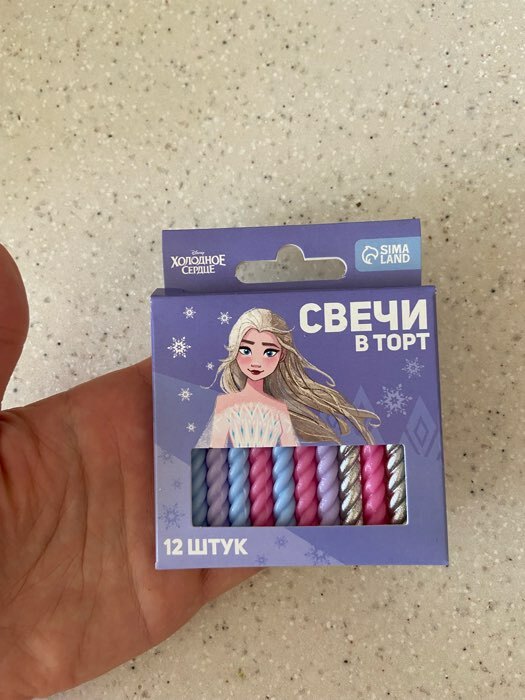 Фотография покупателя товара Свечи для торта «С Днем Рождения», набор 12 штук, Холодное сердце - Фото 7