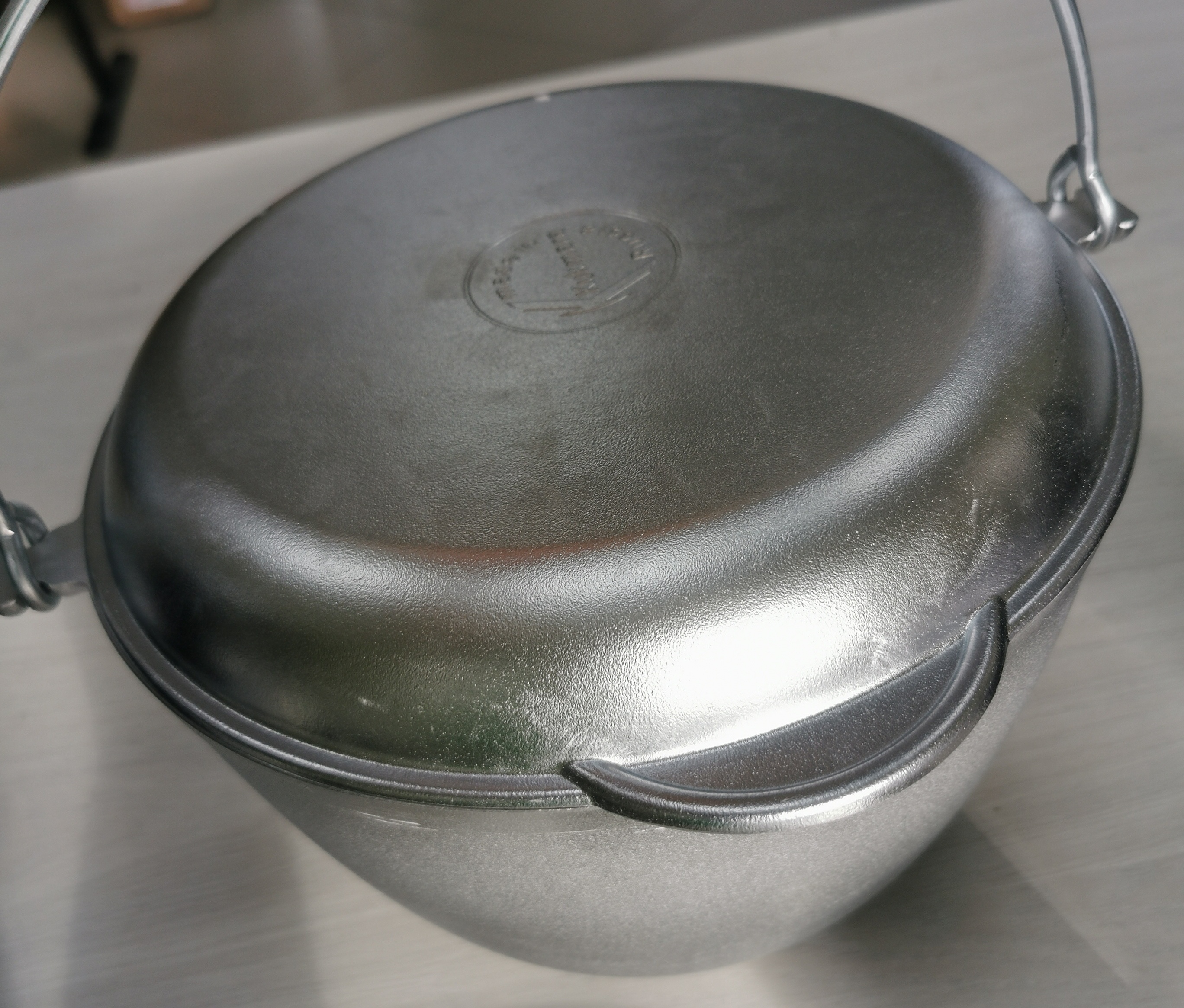 Фотография покупателя товара Казан походный, 4 л, крышка-сковорода, цвет серебряный