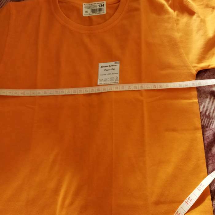 Фотография покупателя товара Футболка детская, цвет оранжевый, рост 110 см - Фото 3