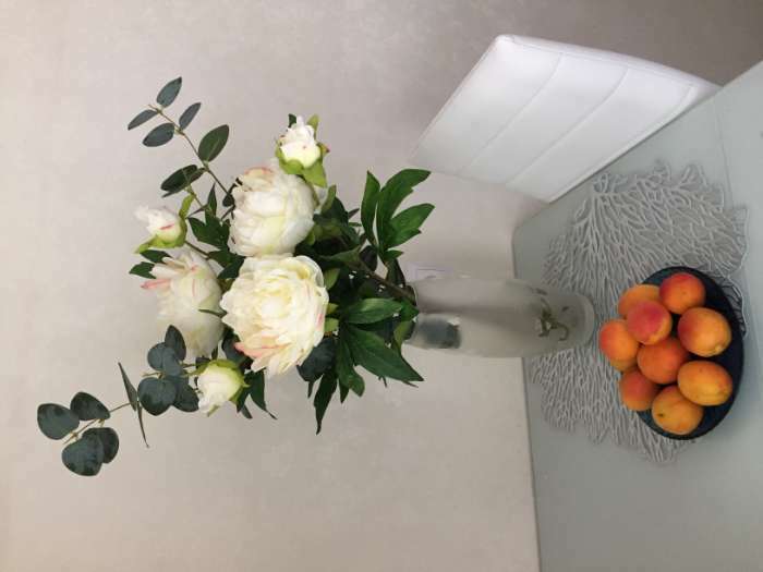 Фотография покупателя товара Цветы искусственные "Пион дуо" 12х60 см, белый